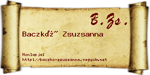 Baczkó Zsuzsanna névjegykártya